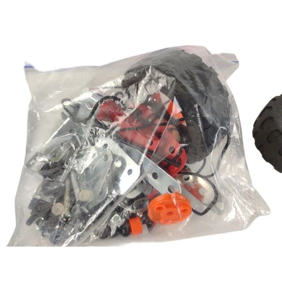 Lot of Meccano Parts and Instruction Booklets, Screws Tires Wheels Tools More - Picture 6 of 7